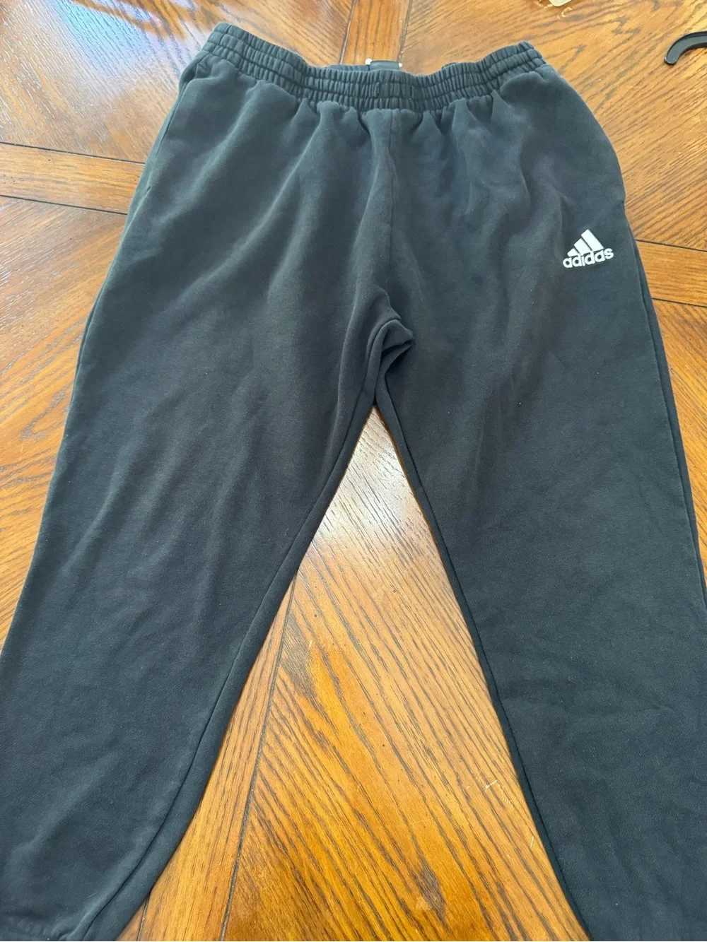 adidas Black Joggers with White Trefoil Logo